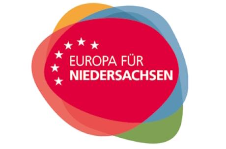 Mehrfarbiges Logo mit der Aufschrift Europa für Niedersachsen